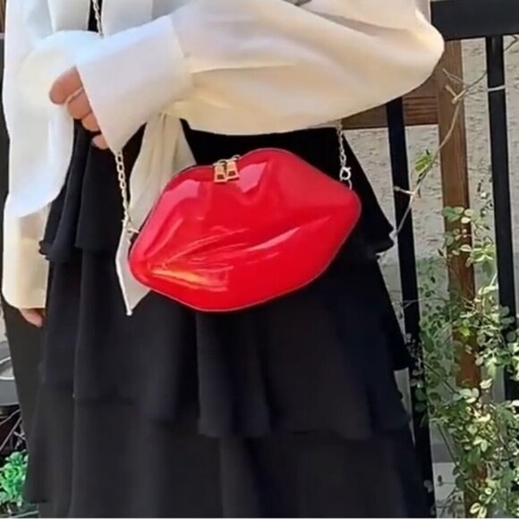 Boutique Handbags - Red Hot Lips Crossbody Purse Handbag